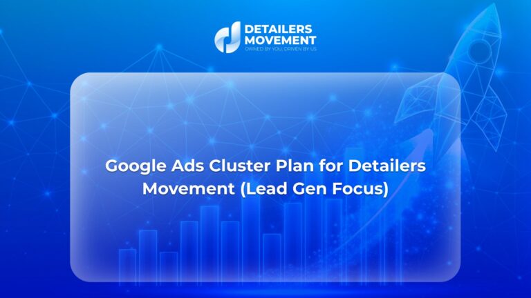 Google Ads Cluster Plan for Detailers Movement (Lead Gen Focus)